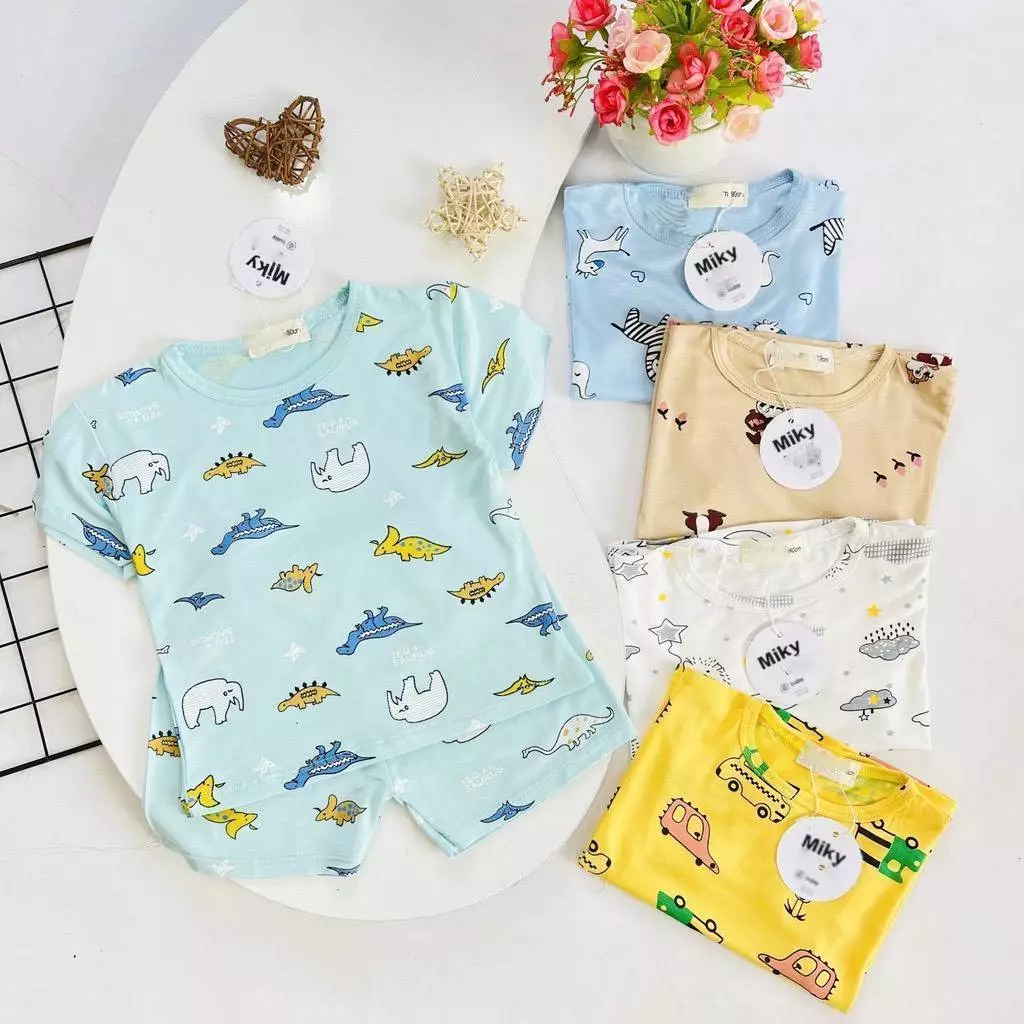 Bộc cộc tay Miky in hình họa tiết kute cho bé 3-18kg