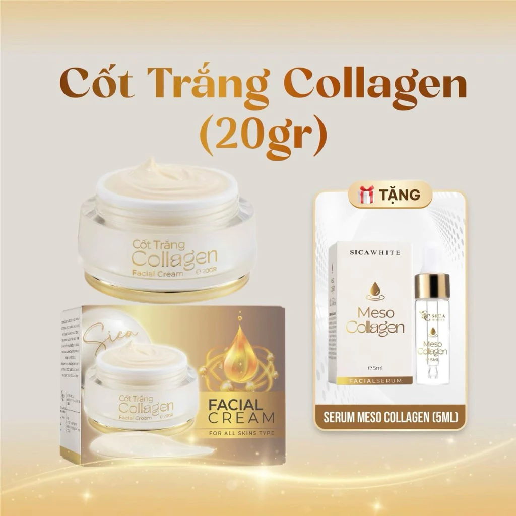 Kem Cốt Trắng Collagen Sica White 20G, Hỗ Trợ Da Nám, Tàn Nhang, Không Đều Màu - SICA WHITE