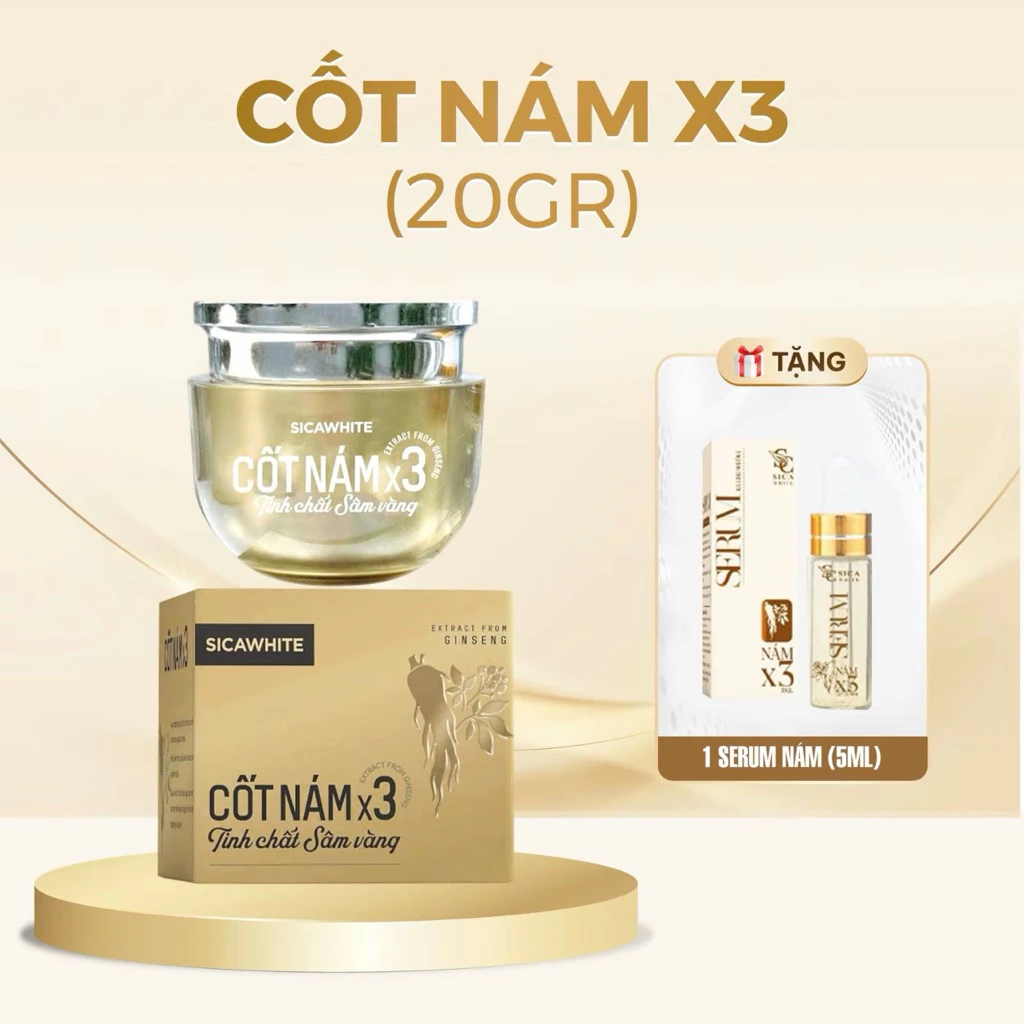 Kem Cốt Nám X3 Sica White 20G, Hỗ Trợ Da Thâm, Sạm, Nám, Tàn Nhang, Dưỡng Sáng Mịn Da - SICA WHITE