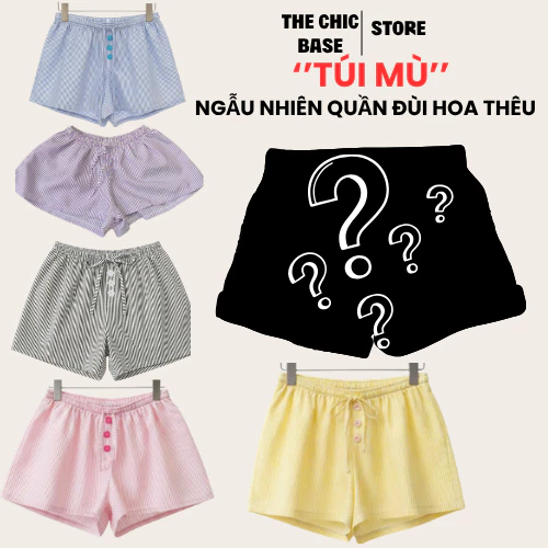 [TÚI MÙ] QUẦN ĐÙI PHỐI HOA THÊU NGẪU NHIÊN HOTTREND ĐI BIỂN 2026