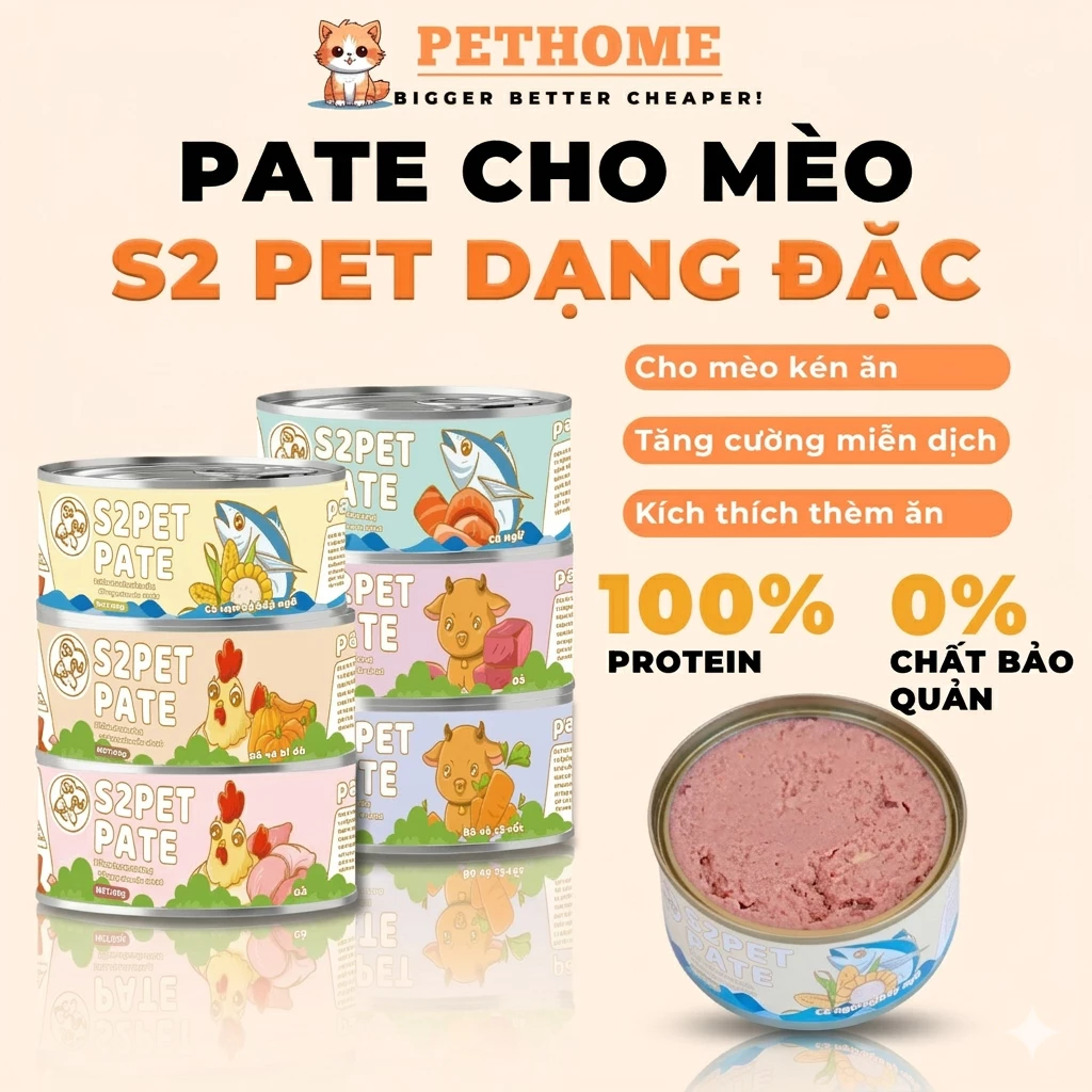 [Combo 24 Lon] Pate Mèo S2Pet, Neeka Special Dạng Mousse & Gravy Lon 85g, Pate S2Pet Mèo Dạng Đặc