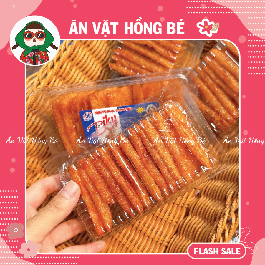 Bánh Pò Biky MINI Ngọc Quỳnh Phát (Hộp 12 miếng), bim bim quẩy bò, đồ ăn vặt