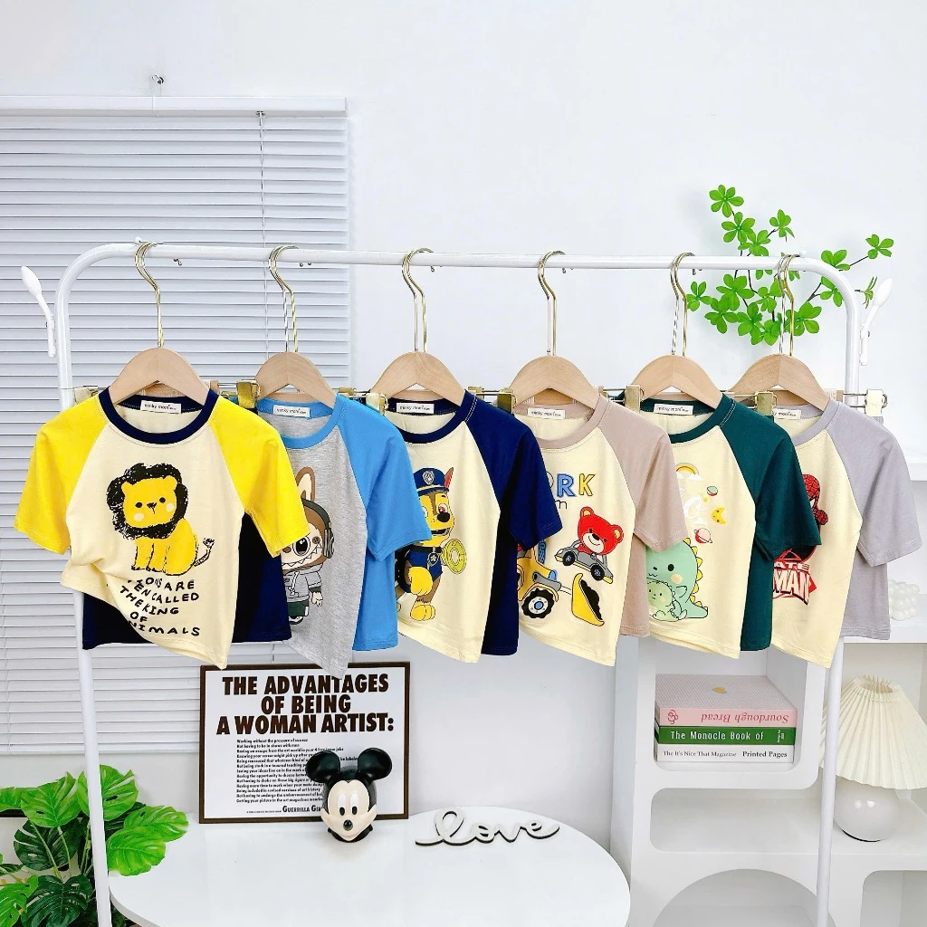 [ 9-25 kg] Bộ Lửng Cho Bé Gái Bé Trai Vải Thun Lạnh Động Vật Dễ Thương từ 9-25 ký