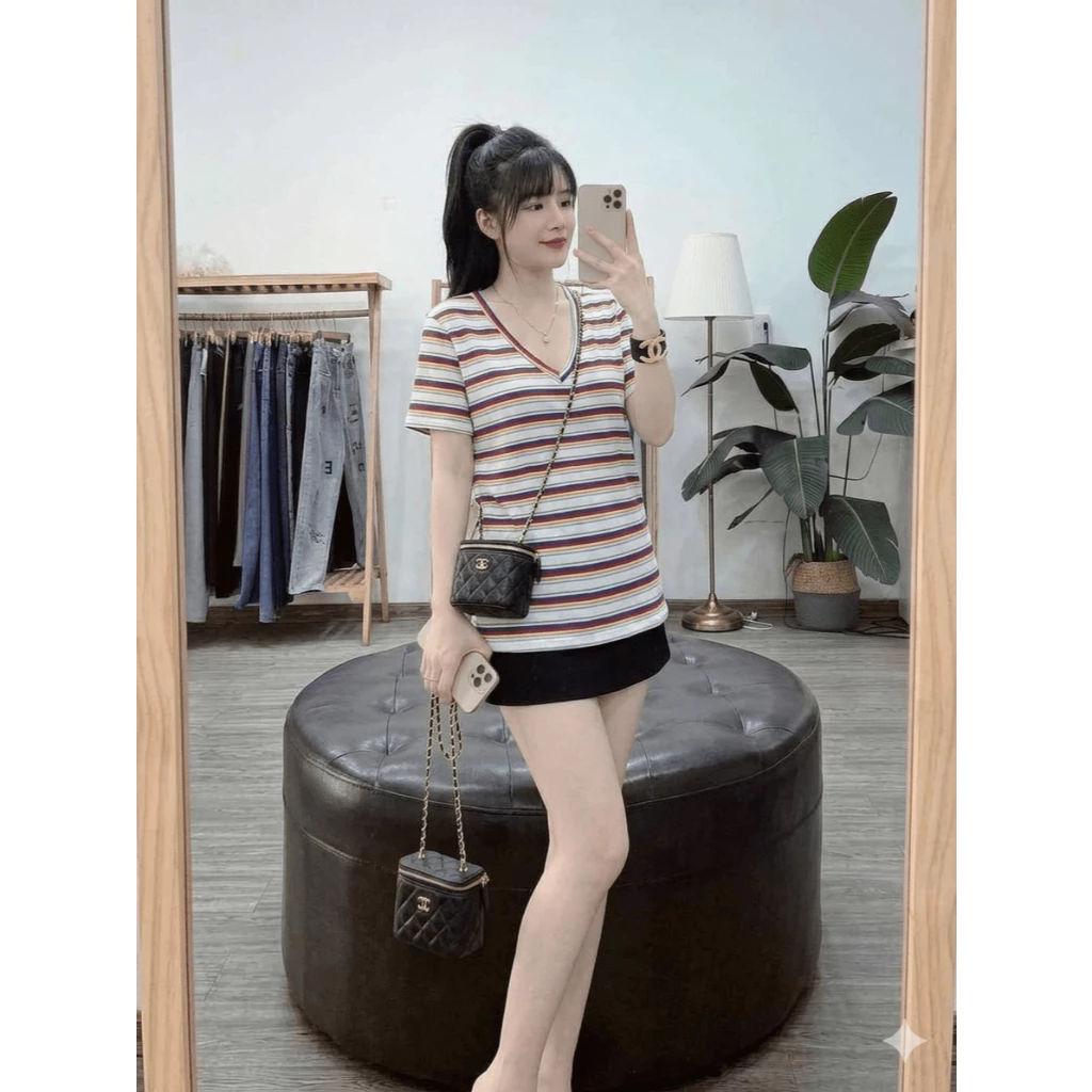 Áo Thun Trơn Basic Tôn Dáng Nhiều Màu -Áo phông trơn cổ V hot frend xinh