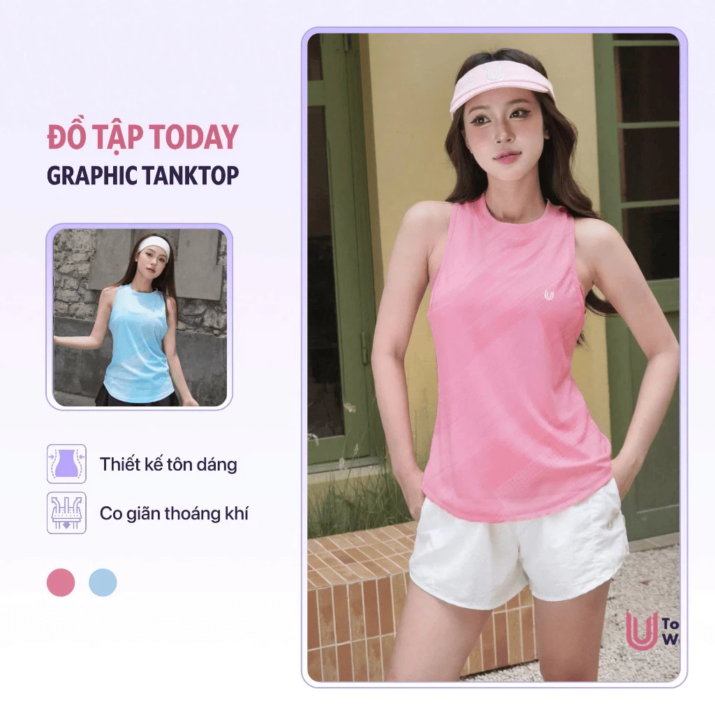 Áo thể thao chạy bộ nữ Graphic Tanktop Today U Wear tập cầu lông chất thoáng khí năng động