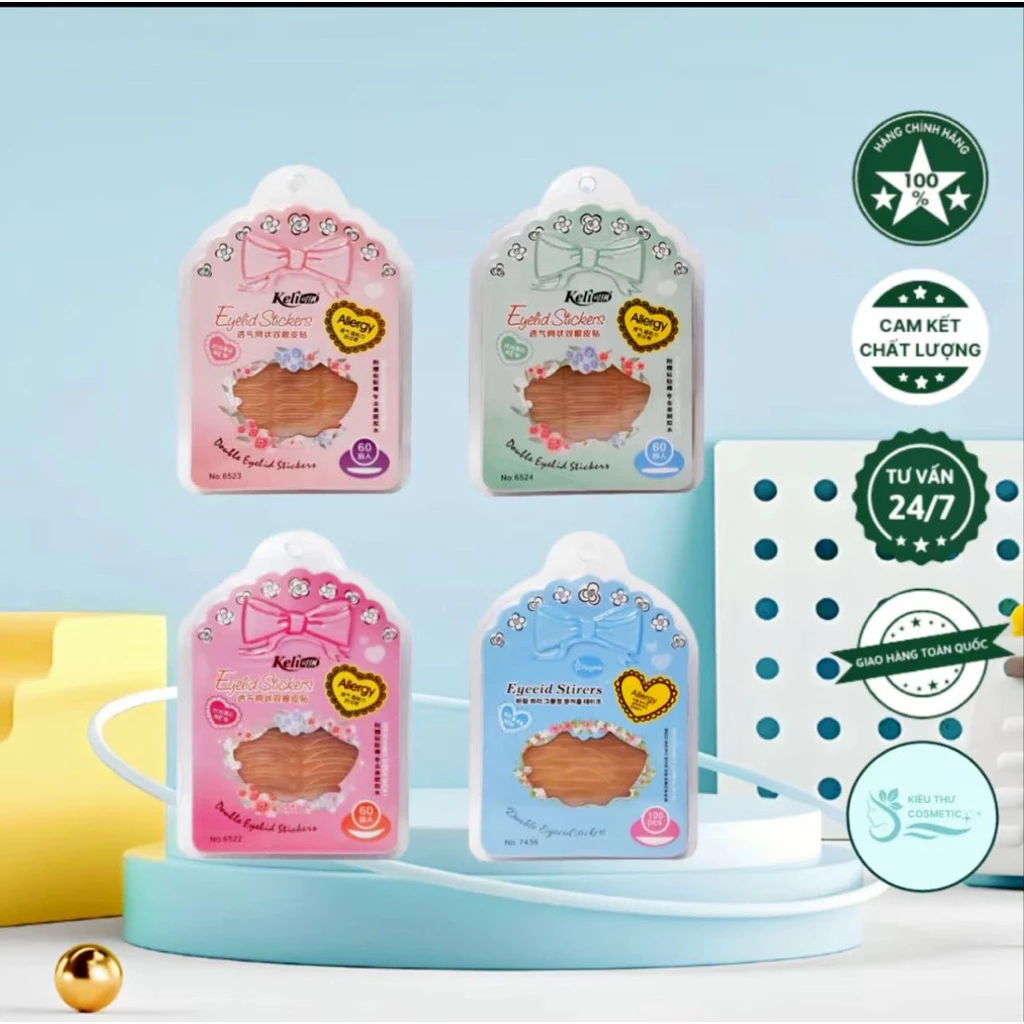 Kích mí lưới Keli tặng kèm gắp nhíp và keo dán mí, Combo 3in1 tiện lợi