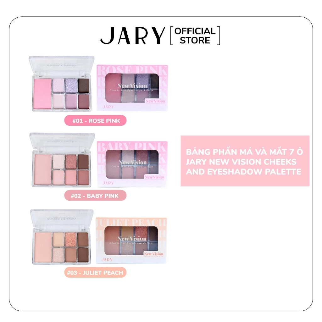 Bảng phấn má và mắt 7 ô Jary New Vision Cheeks Eyeshadow Palette