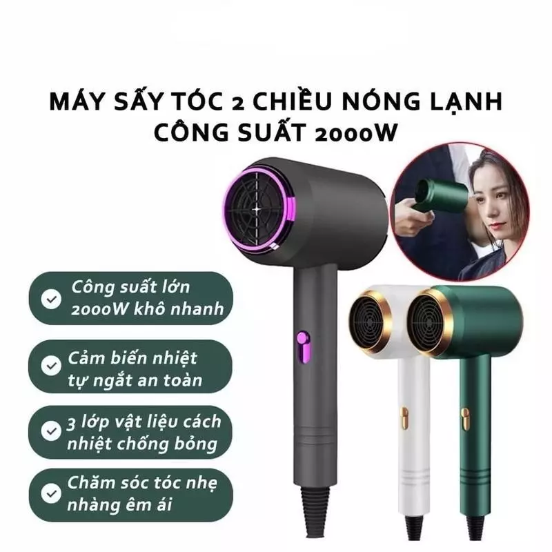 Máy sấy tạo kiểu tóc salon đa chức năng 2 chiều nóng lạnh tiện ích thông minh sấy nhanh công suất cao 3 chế độ sấy_ST2