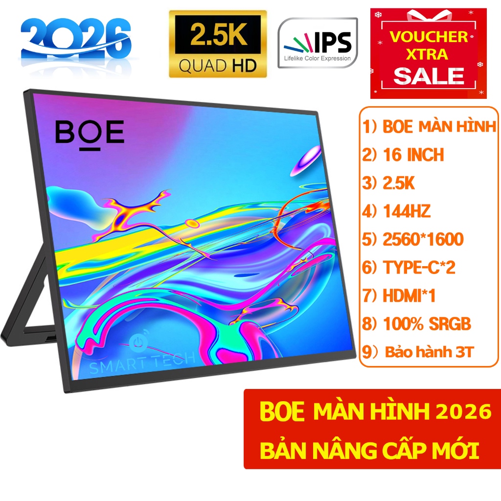 BOE Màn hình di động IPS FHD/2.5K, 60hz-200hz Type C / HDMI Portable Monitor