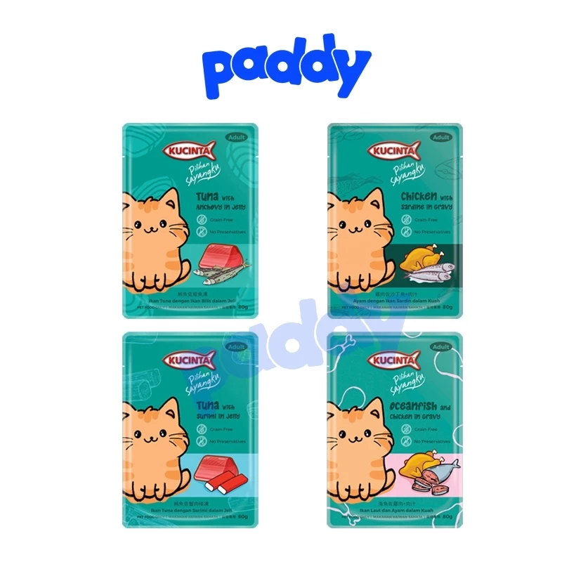 [Hộp 12 Gói] Pate Cho Mèo Mọi Lứa Tuổi Kucinta 80g Date 01/27