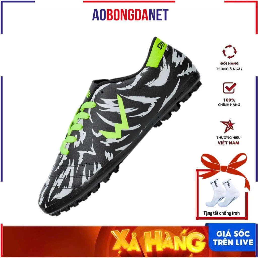 Giày Đá Bóng Wika Dynamic Ultra5 Doso Chính Hãng, Giày Đá Phủi Da PU Bền Bỉ Chống Thấm