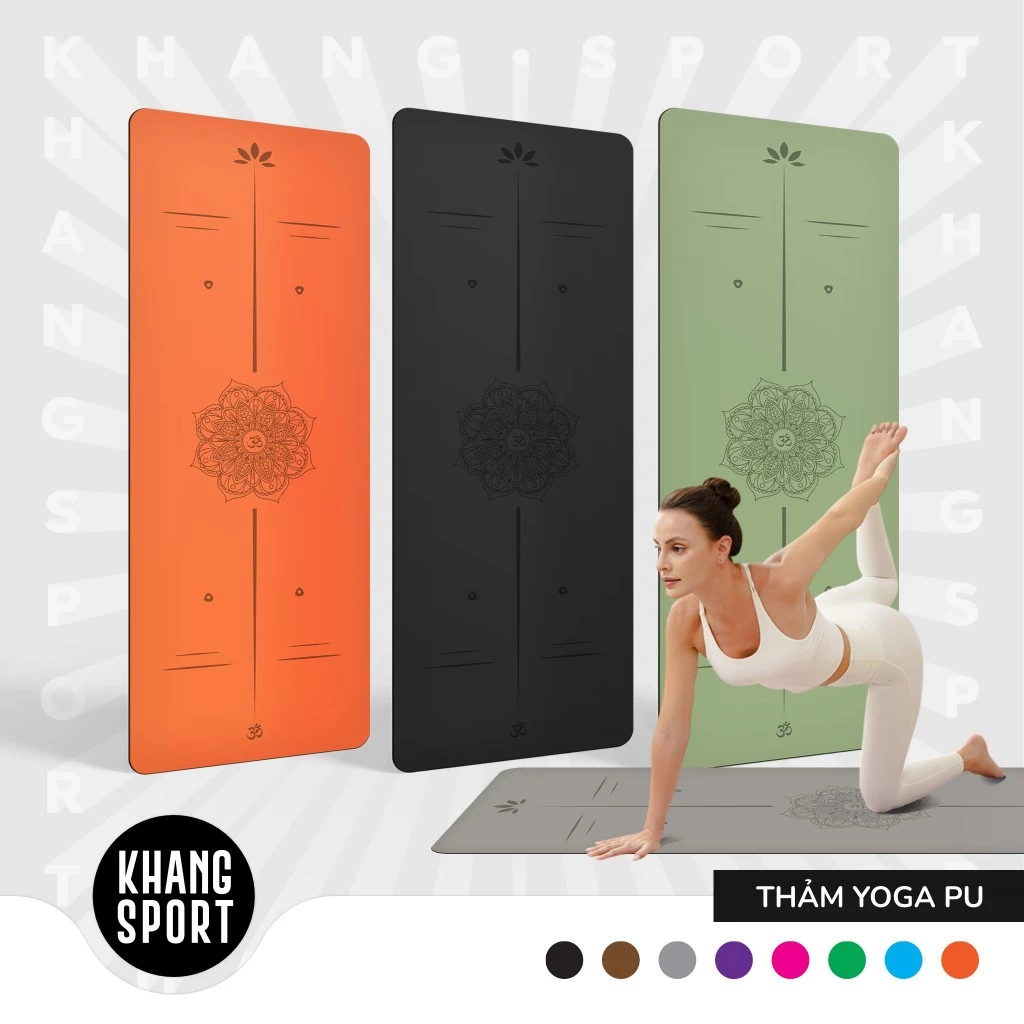 Thảm Tập Yoga Định Tuyến Da Pu 5mm - Cao Su PU Chống Trượt Tuyệt Đối - ThamPU