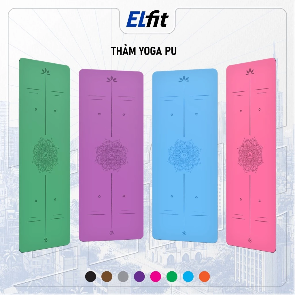 Thảm Tập Yoga Định Tuyến 4mm Cao Su PU Chống Trượt Tuyệt Đối - Bám Hút Tốt - ThamPU