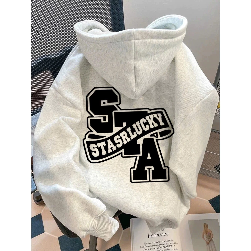 [ CÓ TÚI TRONG] Áo Hoodie Nỉ Bông Hình In Chữ STA, Áo Khoác Nỉ Form Rông Unisex Nam Nữ Mặc đều Đẹp