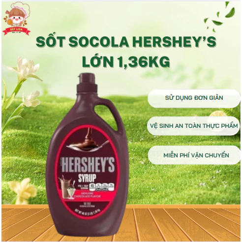 Sốt Socola Hershey's chai lớn 1,36Kg - Nguyên liệu pha chế, làm bánh thơm ngon chuẩn vị