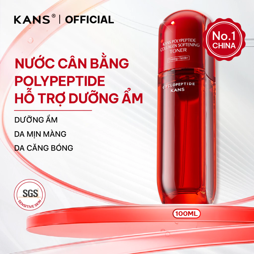 KANS Toner Dưỡng Ẩm Chống Lão Hóa giúp Cân Bằng Da, Cấp Ẩm, Làm Dịu Da và Mờ Nếp Nhăn cho Da Khô Nhạy Cảm