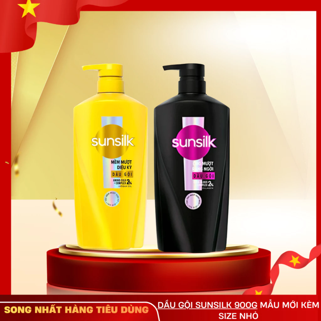 Dầu gội Sunsilk 900g làm sạch và mềm mượt tóc gấp 5 lần, cho mái tóc ngát hương suốt 48h