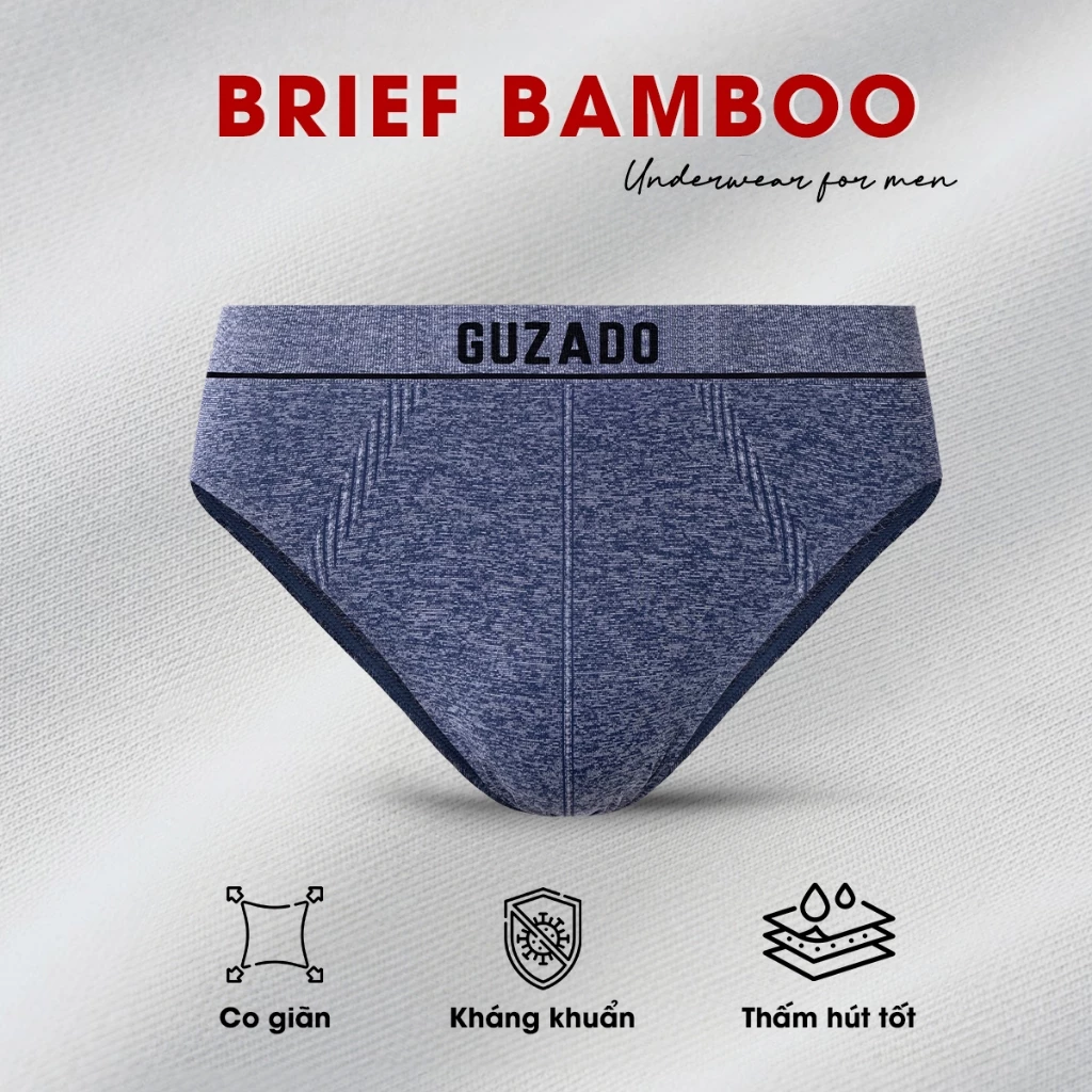 Quần lót nam tam giác Guzado Công Nghệ Dệt Không Đường May Mềm Mát Kháng Khuẩn Cực Tốt GBF-GIBF25A005