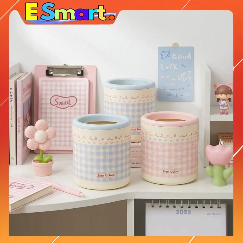 Thùng Đựng Rác Văn Phòng Dễ Thương - Sọt Rác Để Bàn Mini Decor Bàn Học, Bàn Làm Việc Chất Liệu Nhựa ABS Cao Cấp