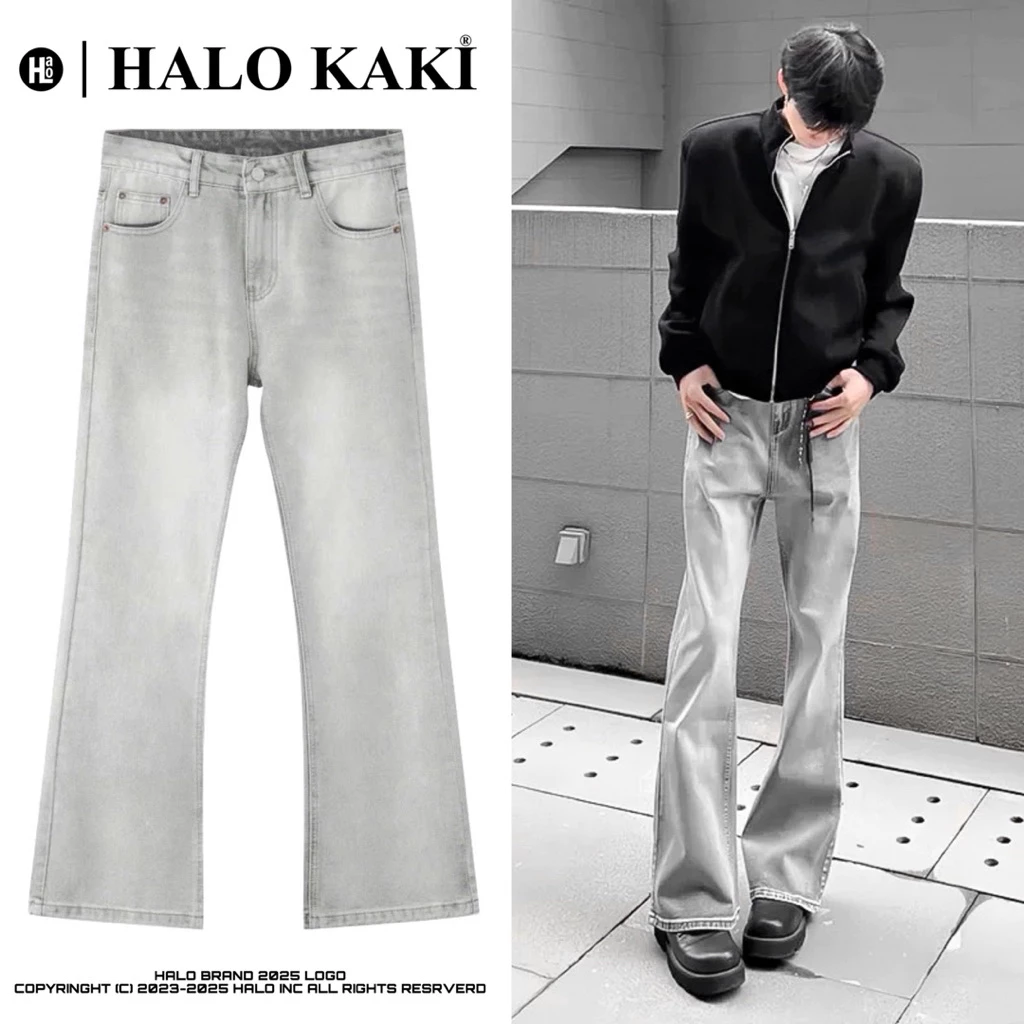 QUẦN JEANS LOE XÁM HALO KAKI DOUYING