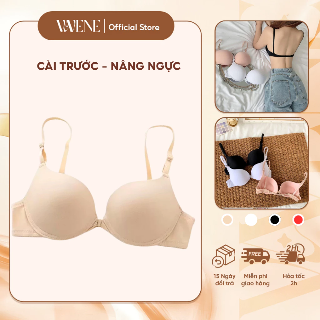 [LOẠI 1] Áo ngực cài trước AL1501 trơn có đệm, Áo lót Vanvene có gọng nâng ngực 2cm Cao cấp