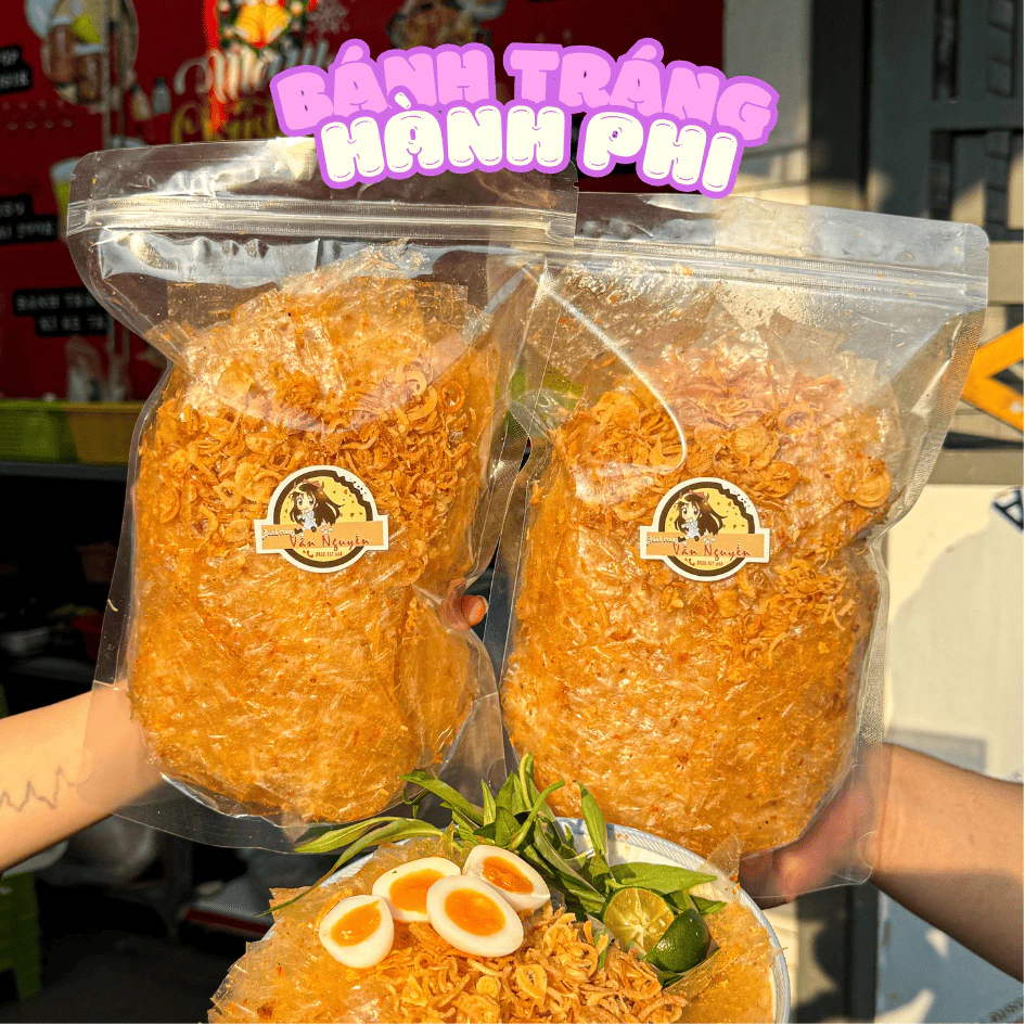 Bánh Tráng Trộn Hành Phi. Bánh Tráng Vân Nguyễn, food, ăn vặt