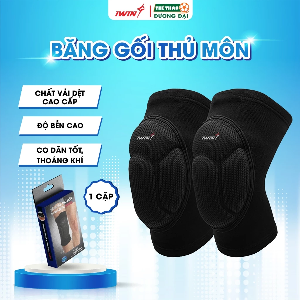 Bó Gối Thủ Môn iWin (1 Đôi) Băng Gối Thể Thao Bảo Vệ Đầu Gối Cao Cấp Hỗ Trợ Tập Luyện Tập Gym