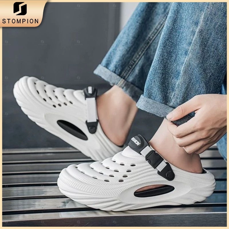 STOMPION Giày Slip-On Đế Dày Thể Thao Hở Lỗ – Dễ Vệ Sinh, Thoáng Khí Cho Du Lịch/Dạo Phố (3 Màu)