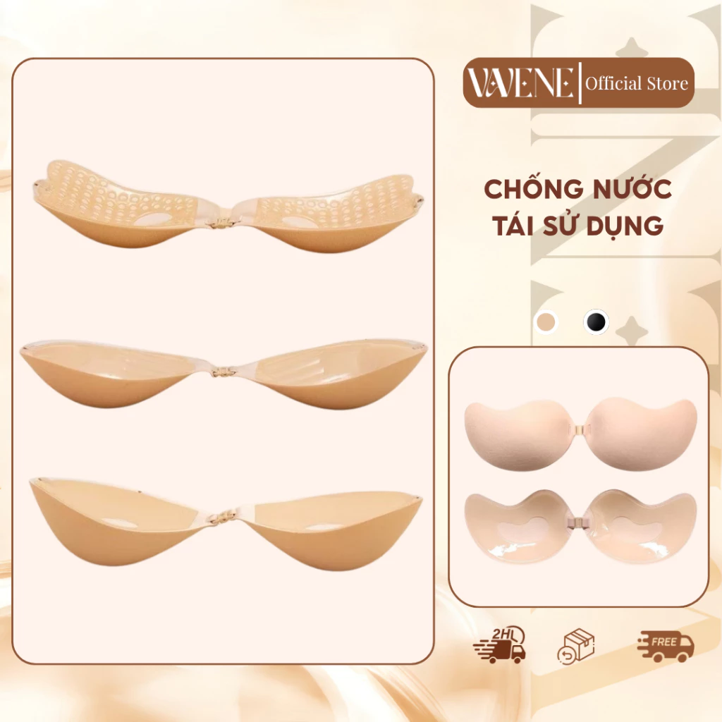 Áo dán ngực, Áo dán Doris bra nữ,Áo dán cài trước gom ngực tạo khe mút dày 1cm, 3cm, 6cm Tặng kèm dây trong chống tụt
