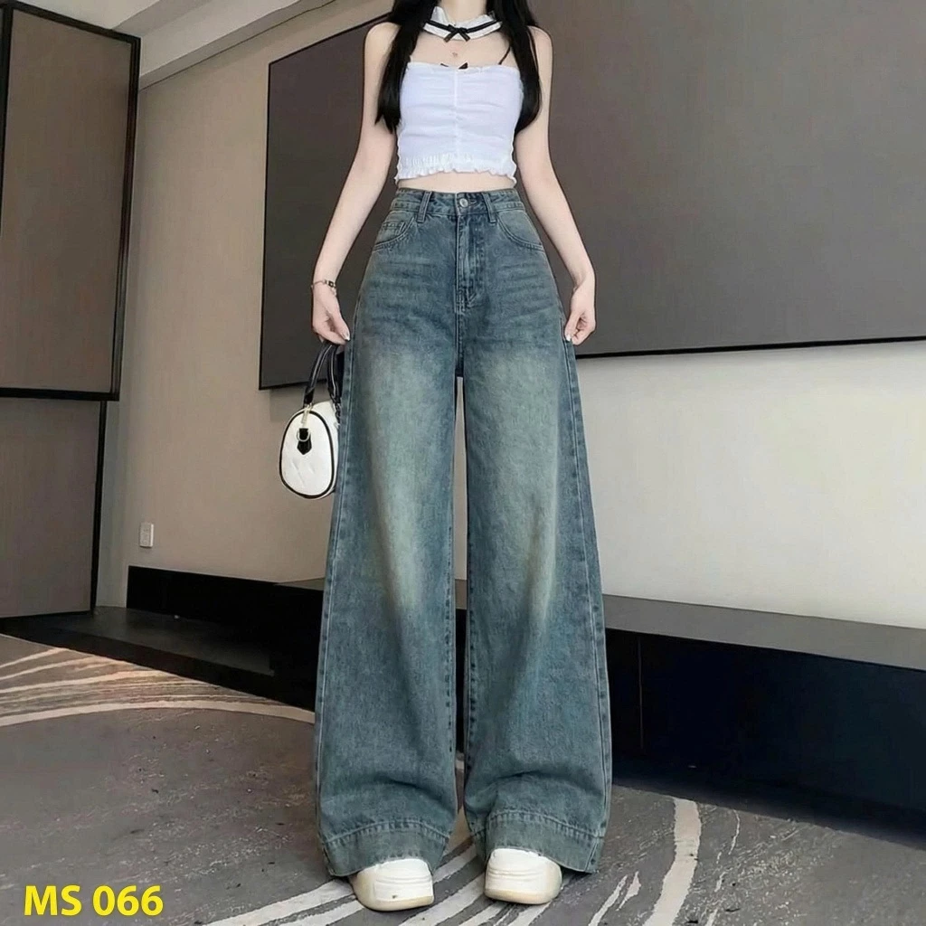 [S-XL] Quần jean ống rộng mẫu mới, quần jeans nữ xuông siêu xinh hottrend thời trang trẻ trung 066M