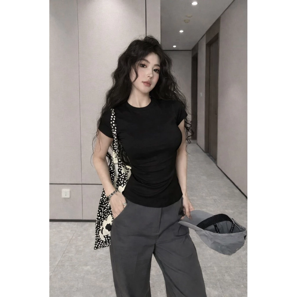 PQ03-Áo Thun Babytee 42-60kg Cổ Tròn Basic PQ.Store, Chất Vải Bozip co giãn tốt ôm body.