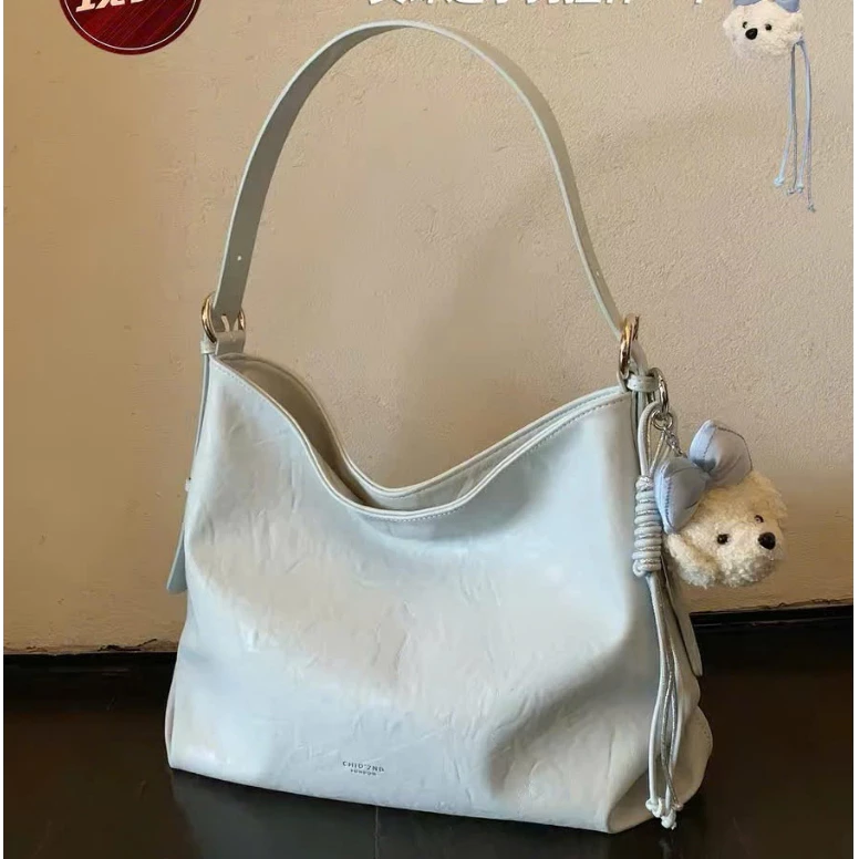 Túi tote đeo vai đeo chéo da mềm đẹp nhiều ngăn tặng kèm móc gấu xinh 918