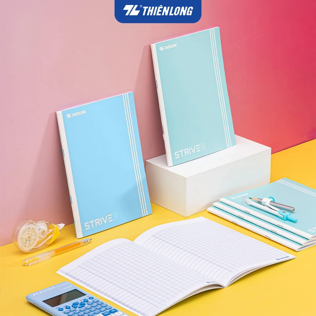 Combo 10 cuốn Tập vở học sinh Thiên Long 4 ô ly ngang 96 trang 60gsm, bìa cán vân, màu đẹp TP-NB072 - Hình ngẫu nhiên
