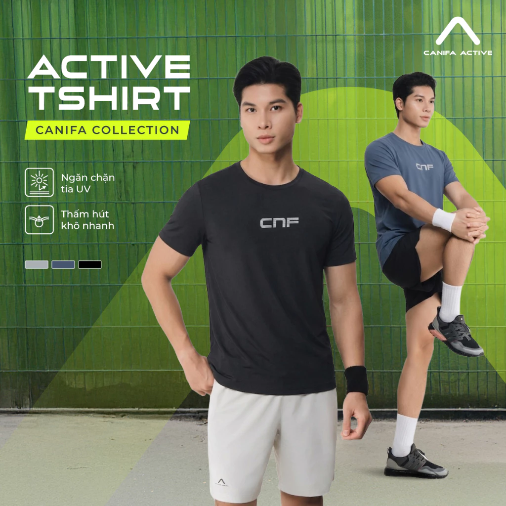 Áo phông active nam CANIFA dáng suông có hình in 8TS26S002