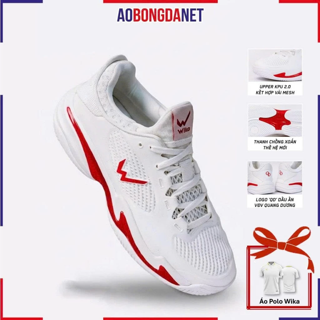 Giày Pickleball Wika QD Viktor Chính Hãng, Upper KPU 2.0 Kết Hợp Vải Mesh Giữ Form Thoáng Khí
