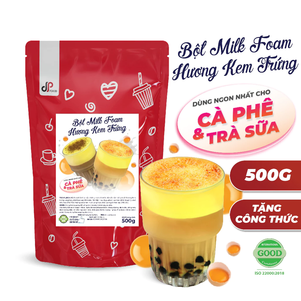 Bột Milk Foam Kem Trứng DP FOOD - 500g - Làm Cà Phê Kem Trứng, Trà Sữa Kem Trứng Khè, Sốt Bánh,...
