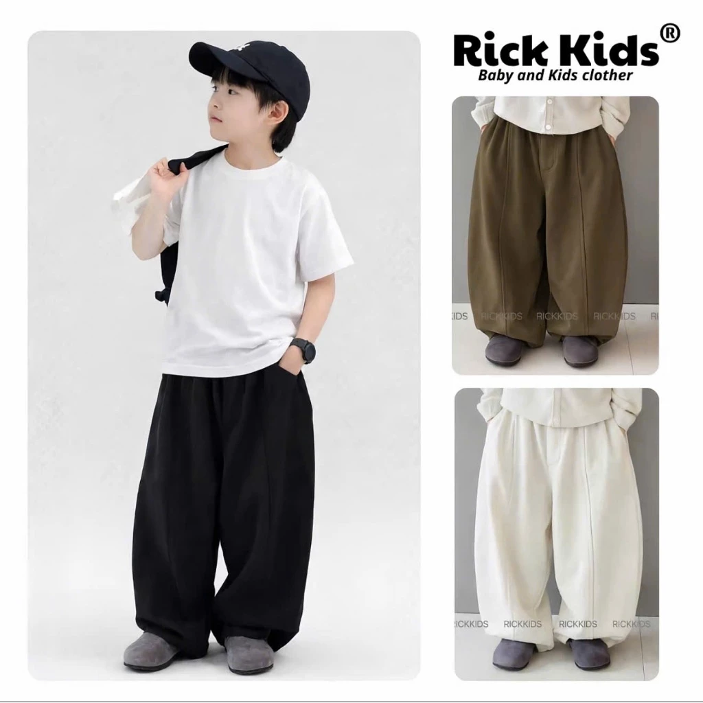 Quần Dài Kaki Ống Suông Cho Bé Nam Nữ Unisex Phong Cách Hàn Quốc B0018 - Rickkids