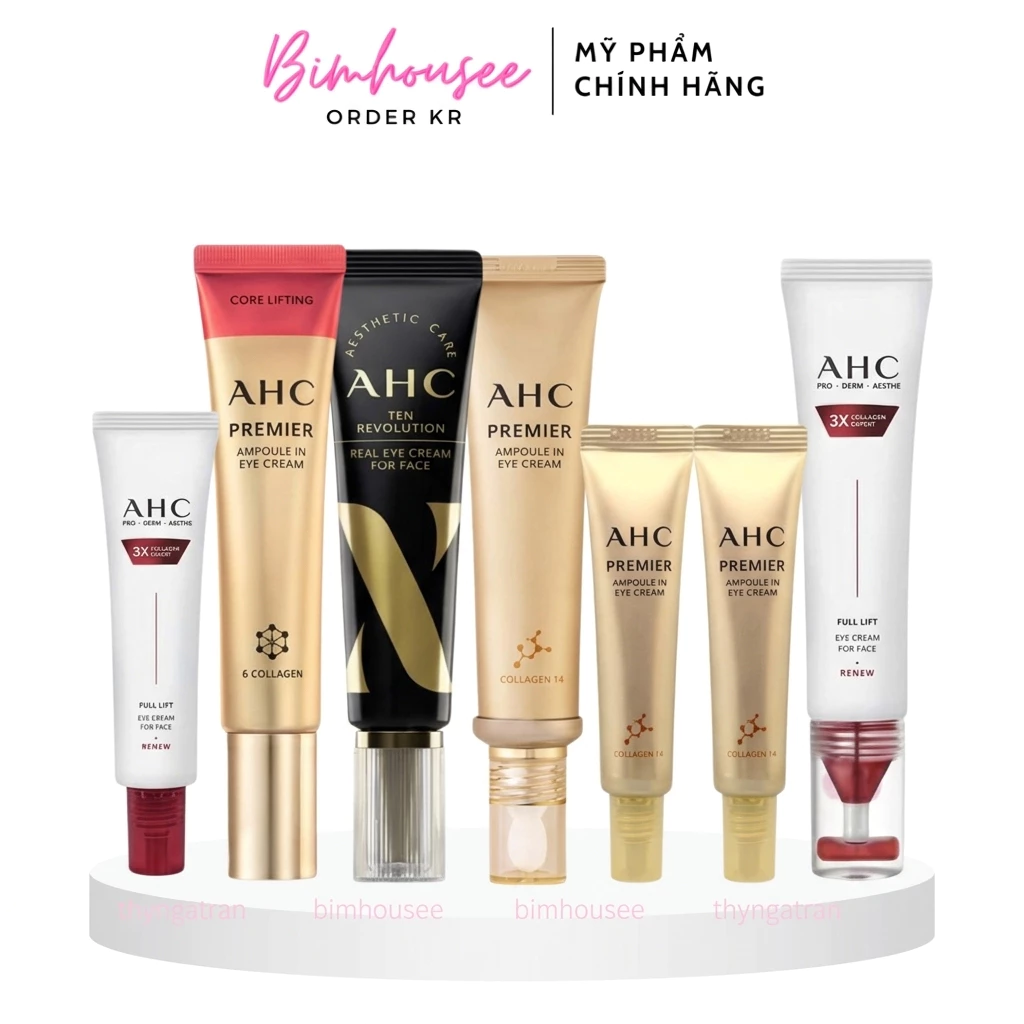 [mới] Kem mắt AHC Ageless Real vàng đỏ 3X Collagen 12ml 30ml 40ml full lift Eye Cream giảm nhăn thâm