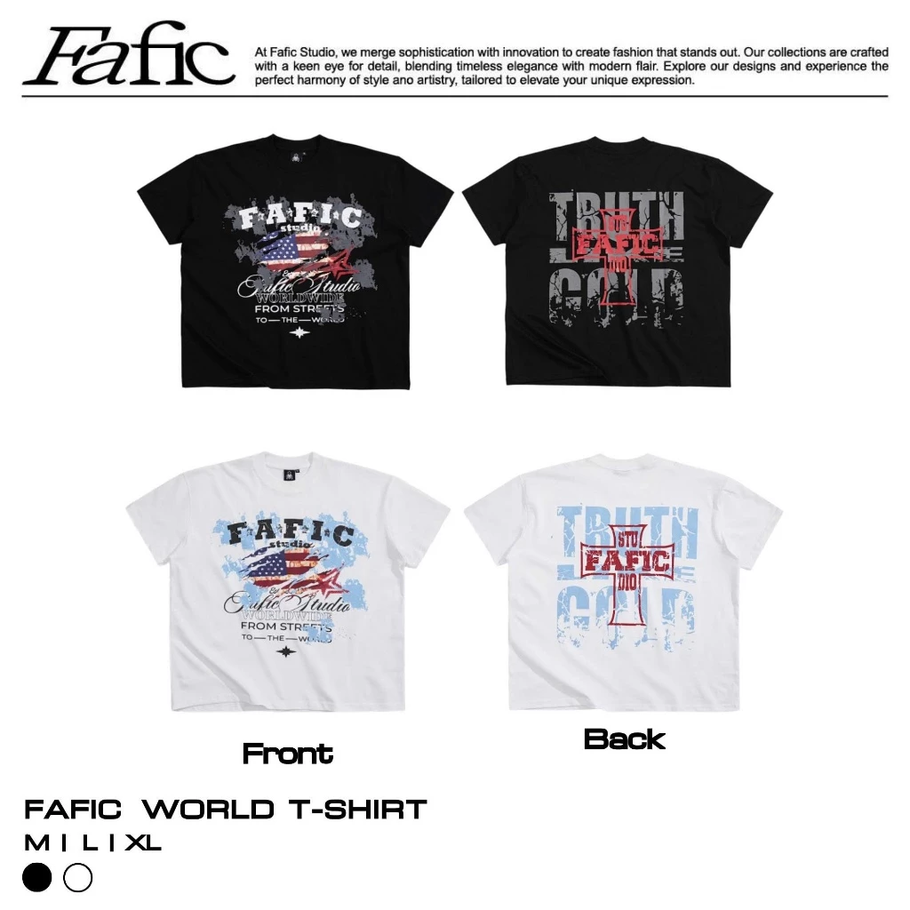 Áo thun cổ tròn tay ngắn Boxy FAFIC WORLD cotton mùa hè nam nữ unisex local brand SIÊU MÁT