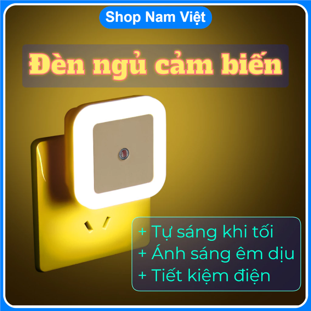 Đèn Ngủ Cảm Biến Ánh Sáng Tự Bật Ban Đêm, Ánh Sáng Dịu, Tiết Kiệm Điện