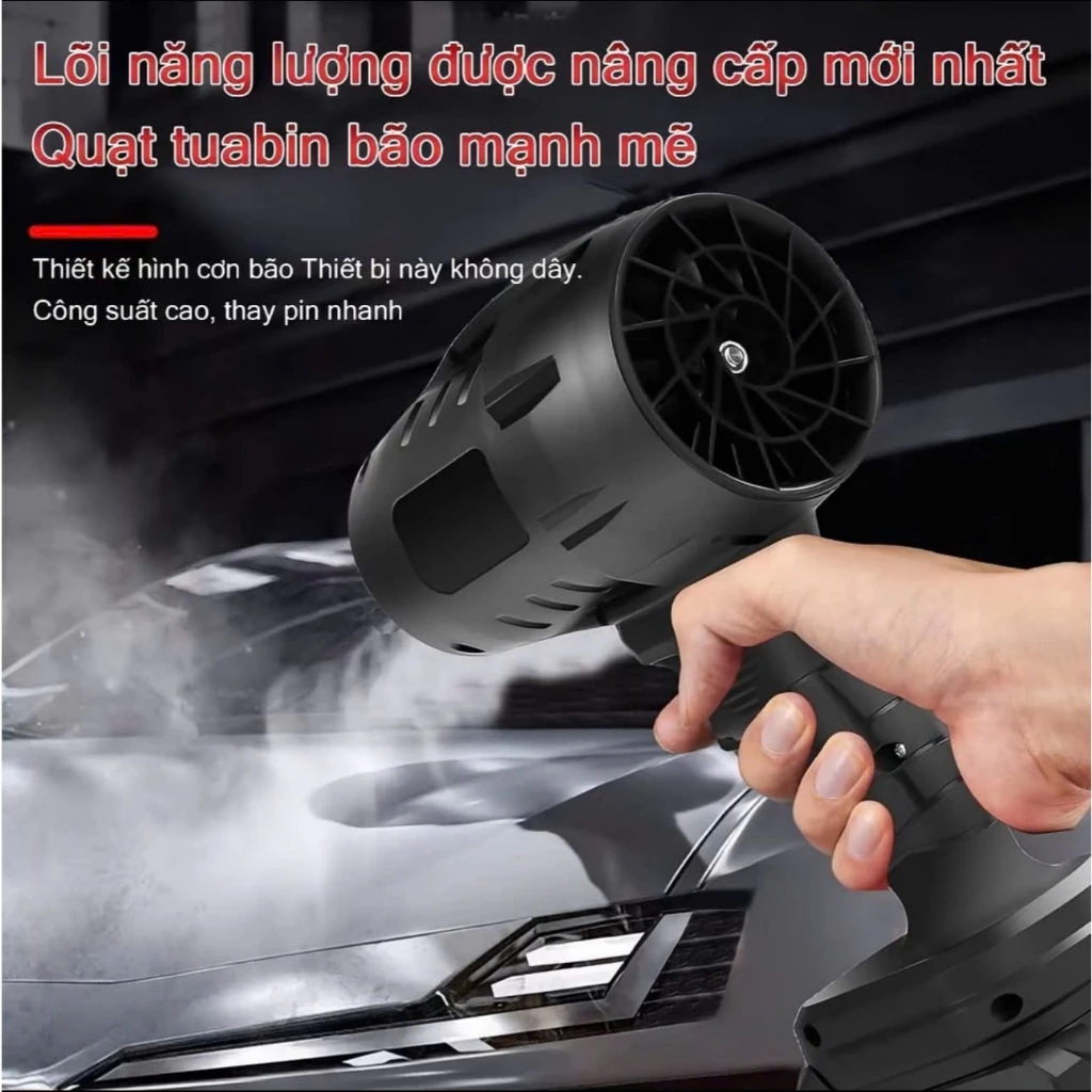 Máy Thổi Phản Lực Không Dây Siêu Mạnh, Quạt Thổi Turbofan Thổi Bụi Chân Pin Phổ Thông
