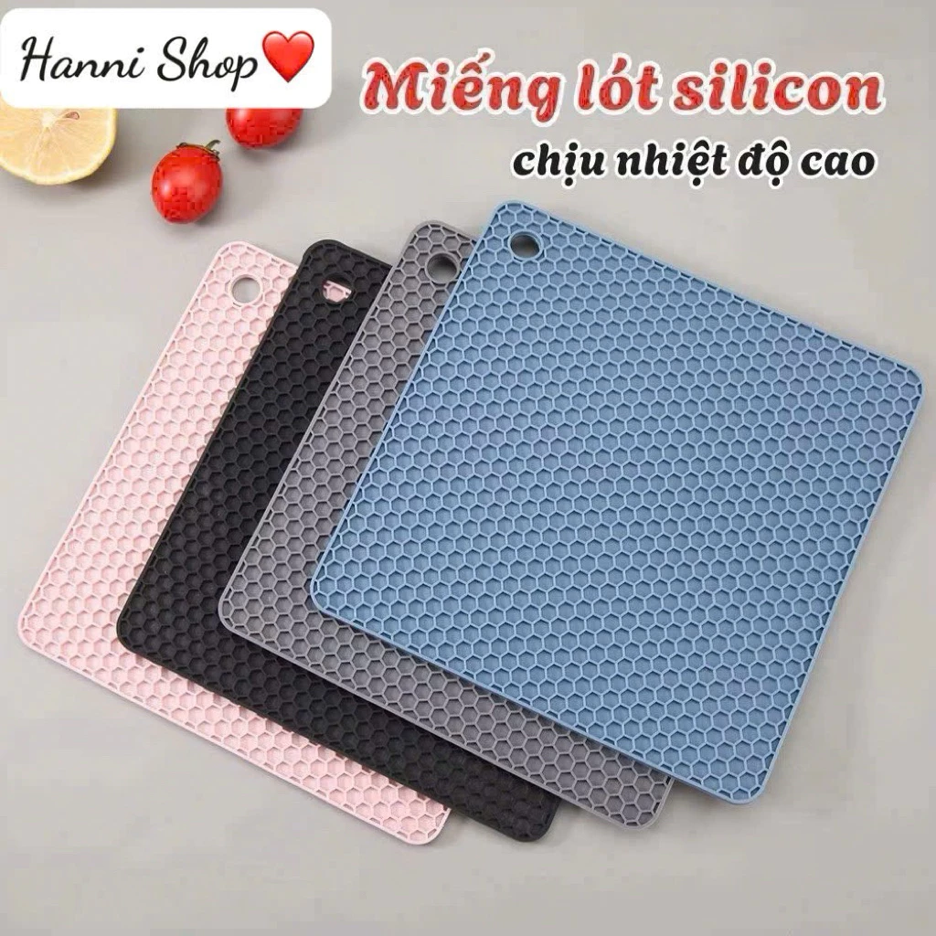 Miếng lót silicon cách nhiệt cao cấp, tấm lót chống xước bếp chịu nhiệt lên tới 200 độ C dễ dàng vệ sinh, tiện lợi