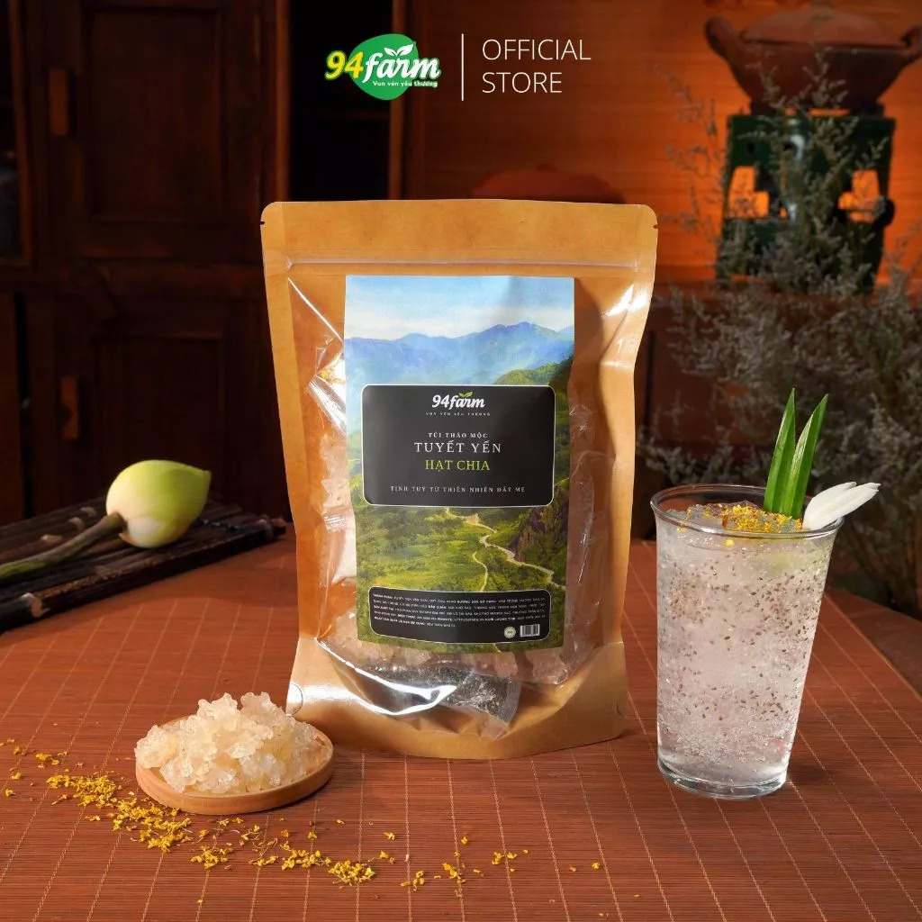 Set Tuyết yến Hạt chia 94Farm - Nguyên Liệu Pha Nước Tuyết yến Tự Nhiên & Hạt Chia Thơm Ngon.