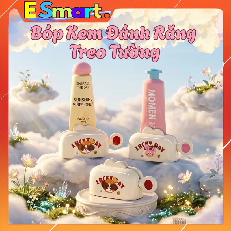 Kẹp Nặn Kem Đánh Răng, Sữa Rửa Mặt Hình Thỏ Dễ Thương, Cuộn Ép Kem Đánh Răng, Lấy Kem Đánh Răng Có Nam Châm Hít Tiện Lợi