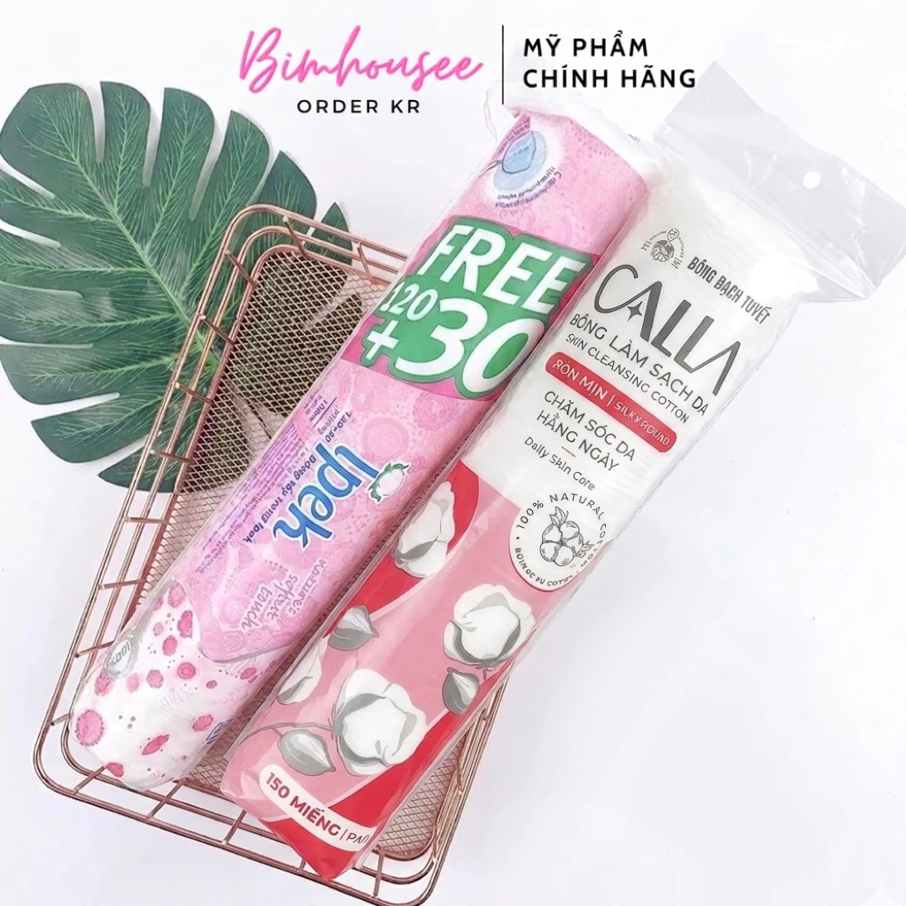 Bông tẩy trang Ipek calla bạch tuyết 150 miếng mềm mịn không xơ bông