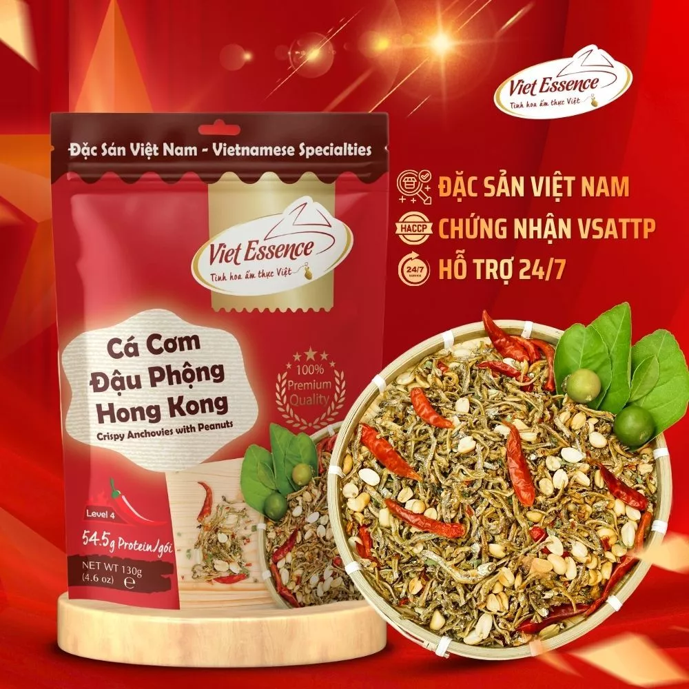 Cá Cơm Đậu Phộng Giòn Dẻo, Béo Bùi Kiểu Hồng Kong Viet Essence 130gr | TAITHONG BAKERY