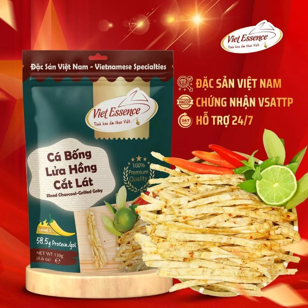 Cá Bống Nướng Tẩm Vị Đậm Đà Cắt Lát, Ăn Vặt Siêu Ngon Viet Essence 130gr | TAITHONG BAKERY