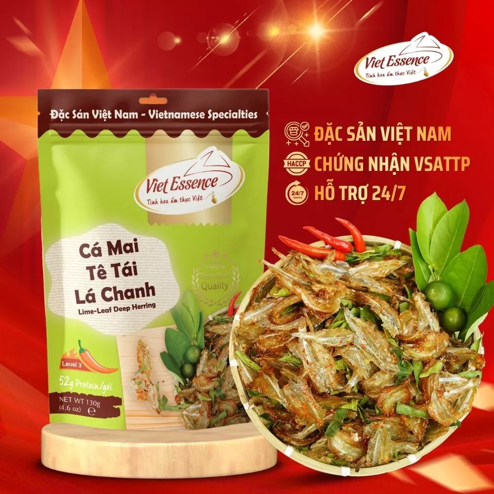 Cá Mai Tê Tái Lá Chanh Viet Essence - Cá Mai Sốt Lá Chanh Thơm Ngọt (130gr)