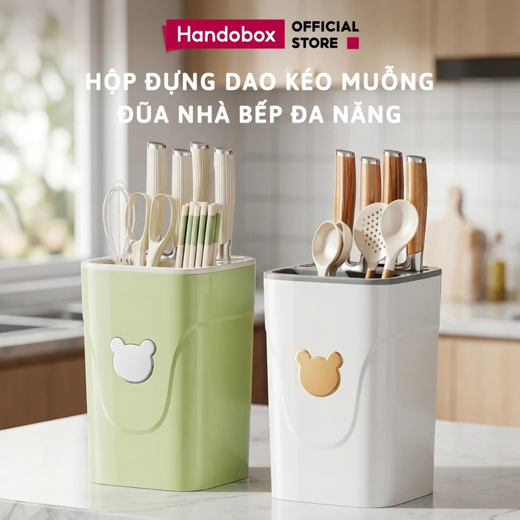 Hộp Đựng Dao Kéo Muỗng Đũa Dễ Thương Handobox Kệ Đựng Đồ Nhựa Đựng Đồ Nhà Bếp Đa Năng Tiện Lợi