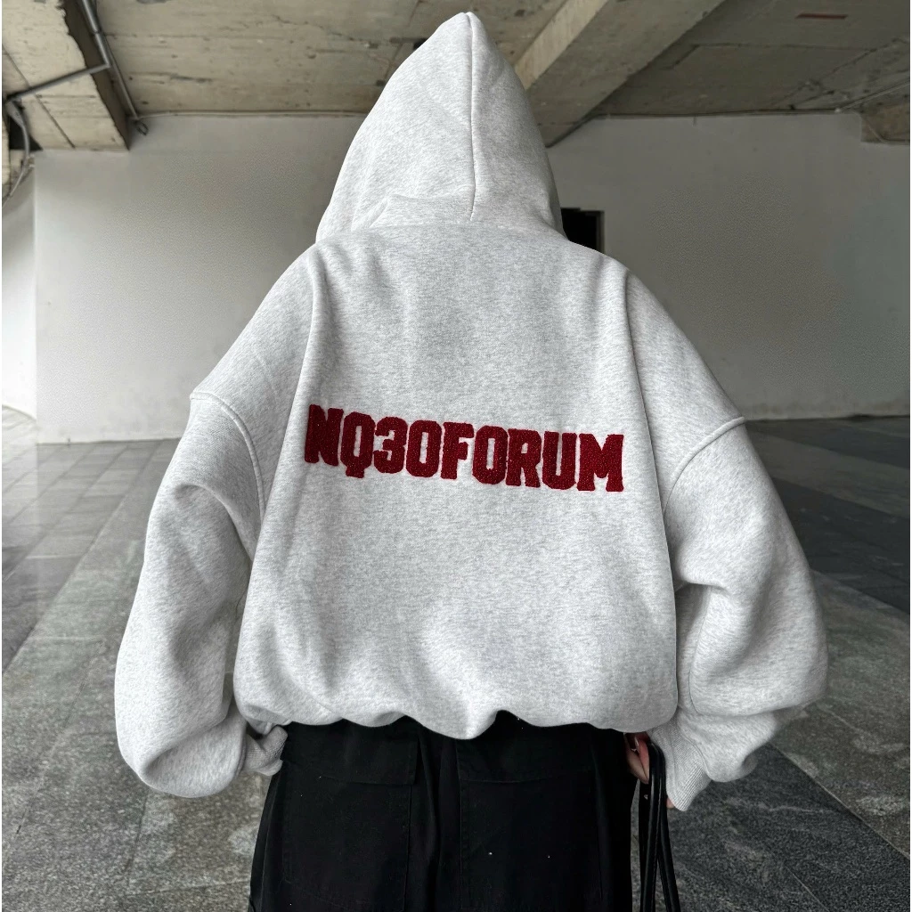 Áo Khoác Hoodie Zip Thêu Xù NQ30 MISO Form Boxy Form Rộng Nam Nữ Unisex (KHÔNG XÙ LÔNG) 2026